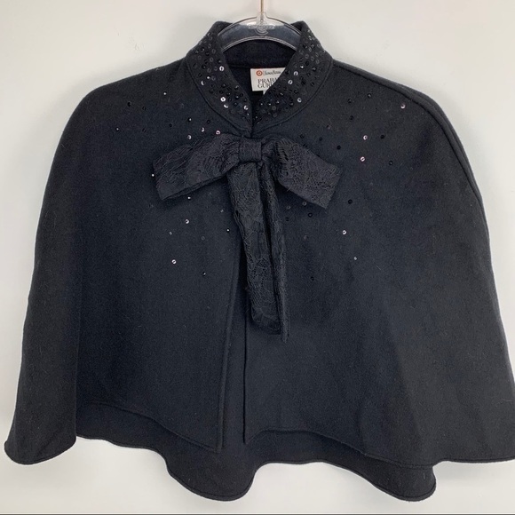 PRABAL Gurung Sequin and Bow Winter Cape NWOT - Picture 6 of 8